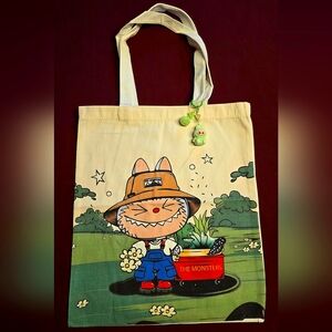 Labubu Canvas Bag w/Mini Labubu Bag Charm Included